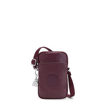 Kipling Tally Metallic Crossbody Phone Bag Burgundy Lacquer | AU 1370YX